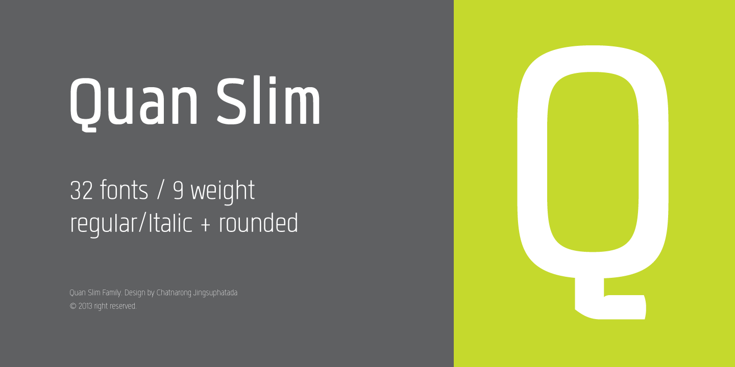 Przykład czcionki Quan Slim R Semi Light Italic